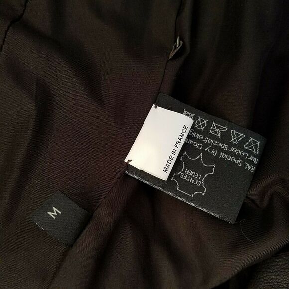 Rizal Womens  Leather Jacket brown collar button down pockets sz 2-4 S - Picture 10 of 10